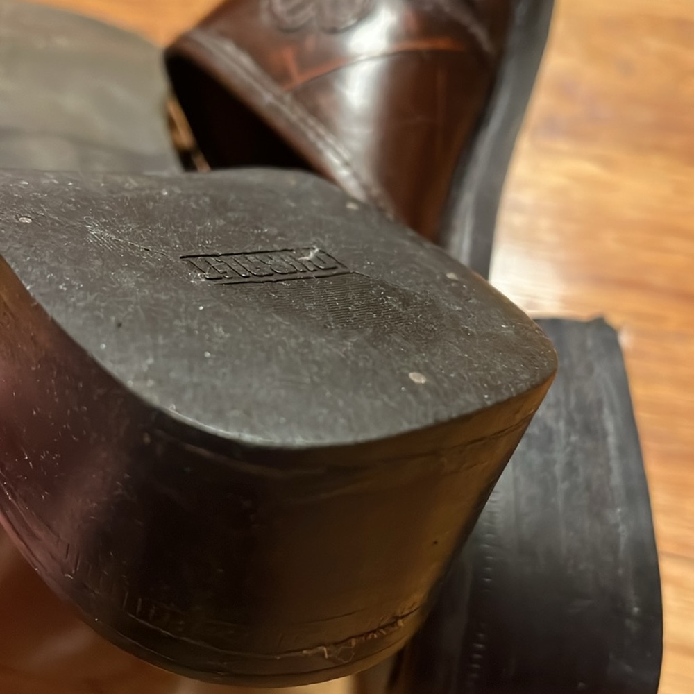 Bandolino brown leather slides, with flowers- size 7 1/2 - Picture 5 of 8